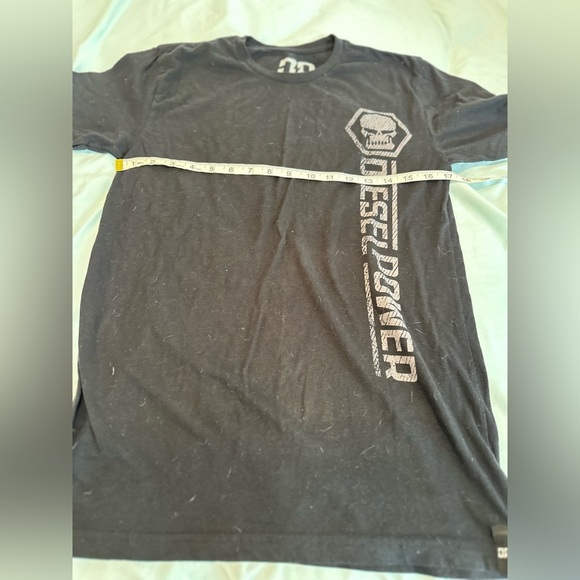 Diesel Power Small Black Linear Graphic Skull Short Sleeve Cotton Blend Tee. - Picture 3 of 8